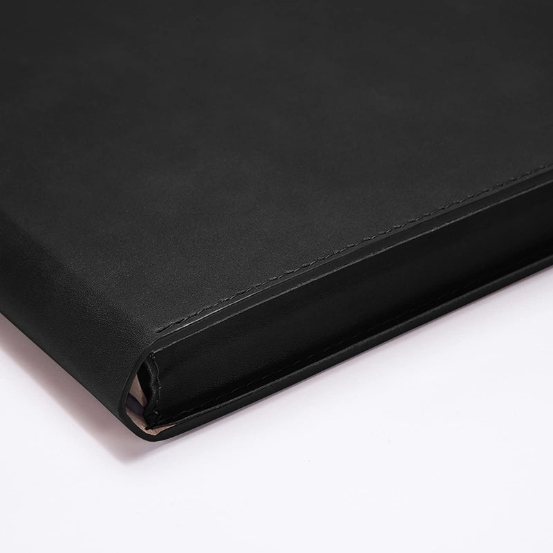 [Australia - AusPower] - Enyuwlcm PU Leather A4 File Folder Document Holder Filing Envelope Project File Portfolio with String Tie Closure 3/4 Inch Expansion Black 