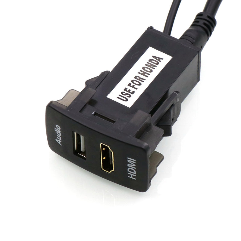 [Australia - AusPower] - HDMI Socket Mount Cable +USB Audio Input Use for Honda 