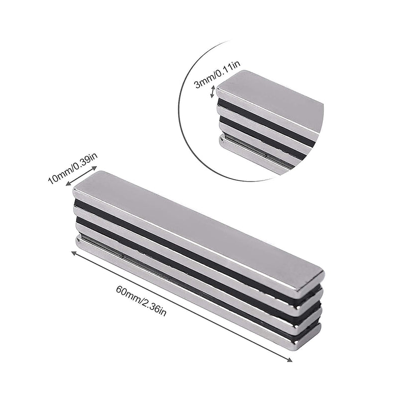 [Australia - AusPower] - 15 Pack Neodymium Bar Magnets, High Strength Rare-Earth Magnets for Crafts, DIY,Office,Fridge,and Science Education-60 x 10 x 3 mm 15 
