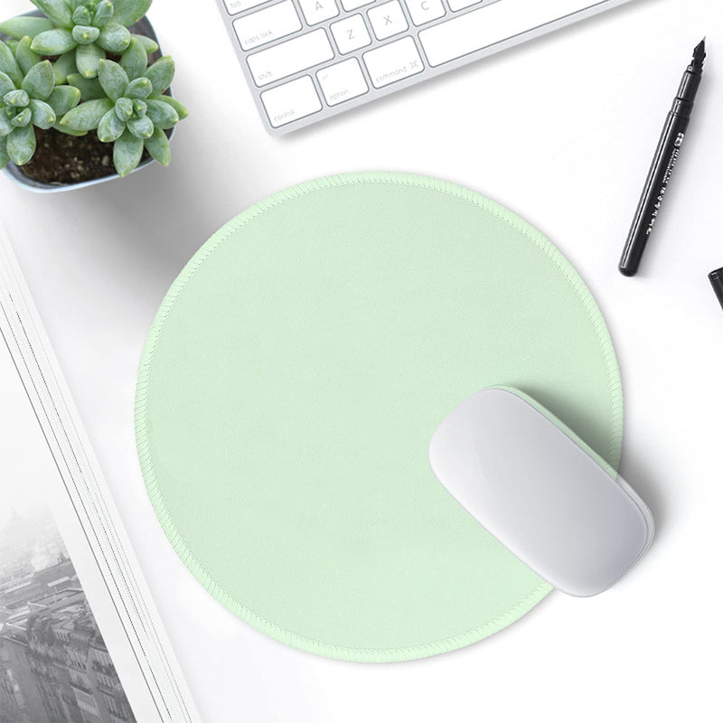 [Australia - AusPower] - Hsurbtra Mouse Pad, Premium-Textured Small Round Mousepad 8.7 x 8.7 Inch Pink, Stitched Edges Anti-Slip Waterproof Rubber Mouse Mat, Pretty Cute Mouse Pad for Office Home Gaming Laptop Men Women Kids Lake Green 