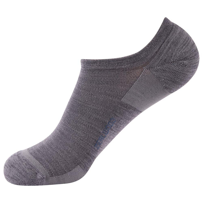 [Australia - AusPower] - Athletic Running Socks, ZEALWOOD Unisex Merino Wool Anti-blister Cushion Hiking Socks,1/3 Pairs 3xgrey-no Show Large 