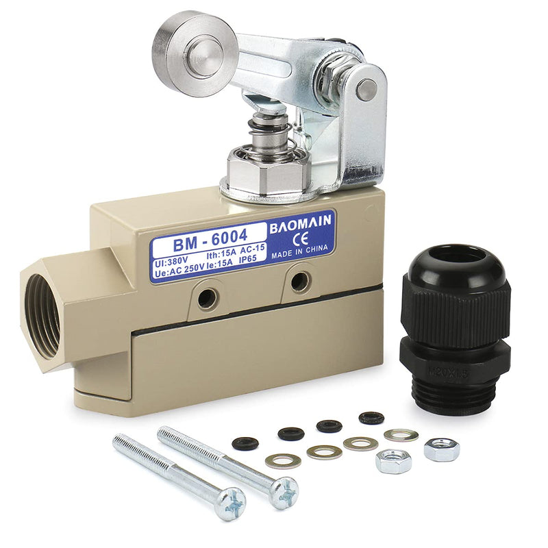 [Australia - AusPower] - Baomain TZ-6 Sealed Limit Switch BM-6004 (TZ-6004) Roller Plunger SPDT AC 250V 15A IP 65 