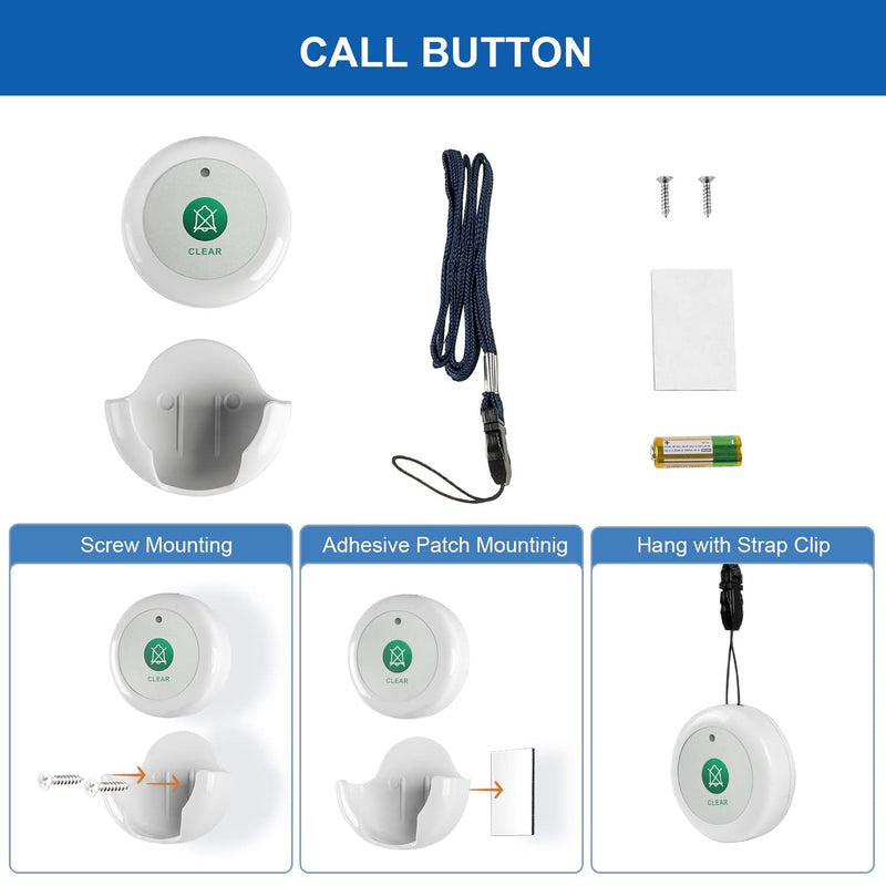 [Australia - AusPower] - SYNLETT Wireless Call Reset Button Caregiver Clear Call Button Compatible with Wireless Nurse Call System Pager Monitoring Unit CMU for Nurses Home Service Staff Office Clinic 