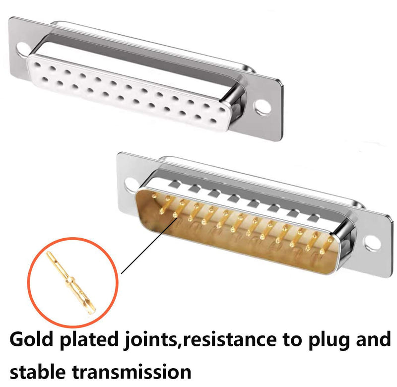 [Australia - AusPower] - Jienk 10PCS DB25 RS232 D-SUB Serial Solder Cup Connectors, Gold Plated Joints RS232 Serial Port 25 Pin D Sub Couplers 