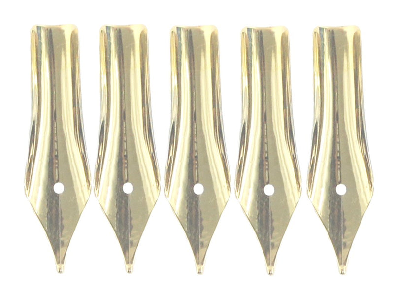 [Australia - AusPower] - Gullor 5PCS Fountain Pen Nibs Fit Jinhao 250/301/500/5099/8802/9009/5000, Gold, Medium Nib 5 Count (Pack of 1) 