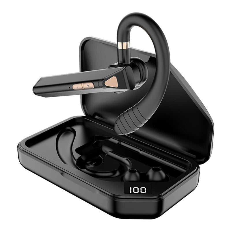 [Australia - AusPower] - K3 Bluetooth Headset V5.1, [Upgraded] Single-Ear Bluetooth Earpiece 108 Hrs Playtime with Charging Case, Ear Earphones with Noise Canceling Dual-Mic, for Business,Office and Driving, 