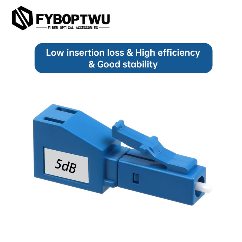 [Australia - AusPower] - FYBOPTWU - 2 Packs 5dB LC Singlemode Fiber Attenuator 5dB LC/UPC SM Single Mode Fixed Fiber Optic Attenuator LC Male to LC Female Adapter 