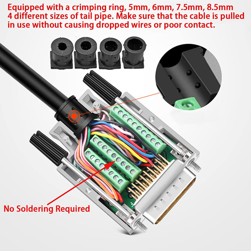 [Australia - AusPower] - ANMBEST DB26 Breakout Connector, Solderfree Metal Shell RS232 D-SUB Serial to 26-Pin Port Terminal Female Adapter Pure Copper Core Gold Plated Connector with Case Female Metal 