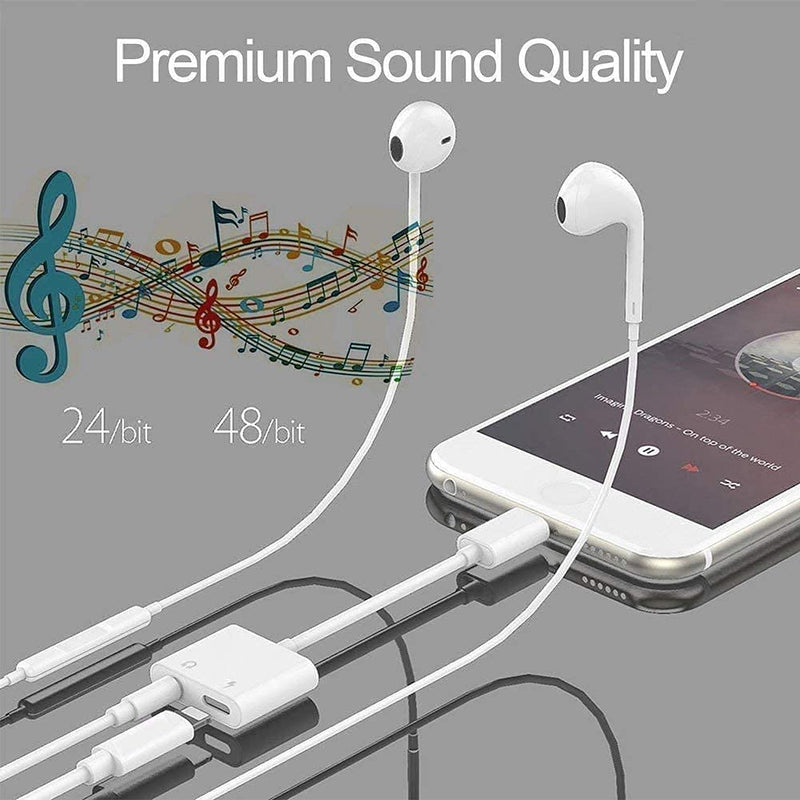 [Australia - AusPower] - [Apple MFi Certified] 2 Pack Headphone Adapter for iPhone,Belcompany 2 in 1 Lightning to 3.5mm Headphone Charging + Music Splitter Adapter Compatible with iPhone 13/12/11/XS/XR/X 8 7 Support All iOS 