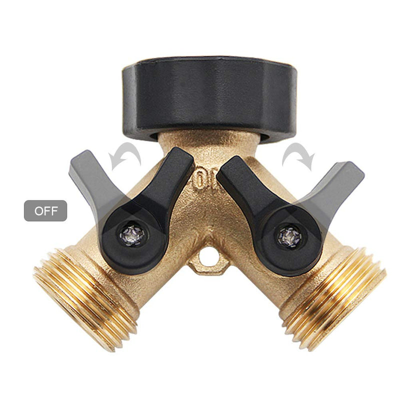[Australia - AusPower] - Twinkle Star Garden Hose Splitter 2 Way, Y Connector Brass Garden Hose Adapter 
