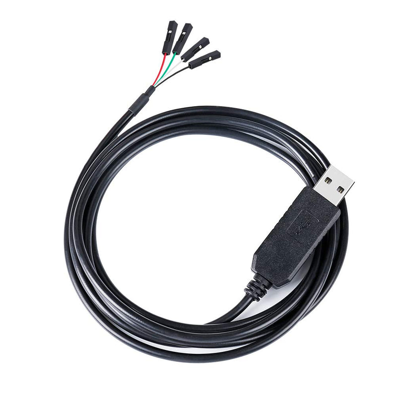 [Australia - AusPower] - DTECH USB to TTL Serial Adapter 3.3V Debug Cable TX RX Signal 4 Pin Female Socket PL2303 Prolific Chip Windows 10 8 7 XP Vista (3ft, Black) 3ft/1m 