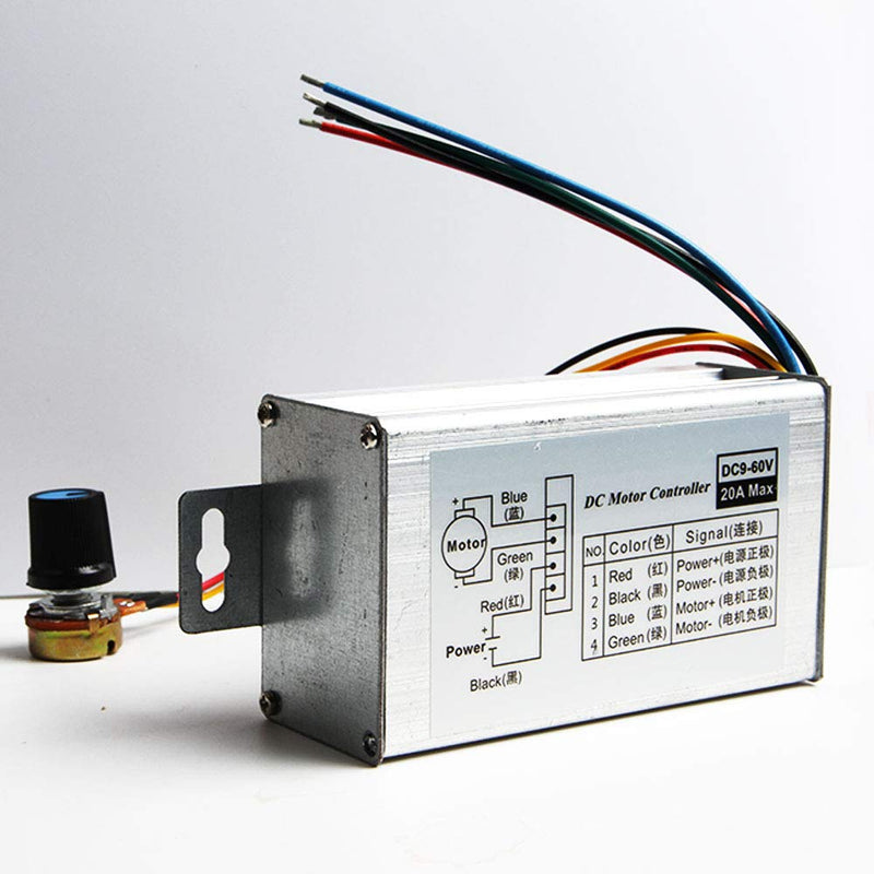 [Australia - AusPower] - Wixine 1Pcs 12V 24V Max 20A PWM DC Motor Stepless Variable Speed Control Controller Switch 
