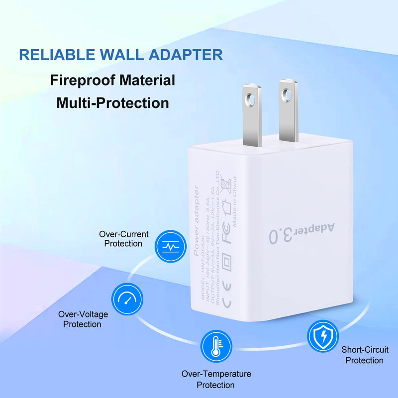 [Australia - AusPower] - Quick Charge 3.0 Wall Charger, OKRAY 2 Pack 18W Fast Charger Power Adapter Phone Charger Fast Charging Blocks Compatible iPhone 11/XR/XS/iPad, Samsung Galaxy S10/S9/S8, Note 10/9/8, Wireless Charger 
