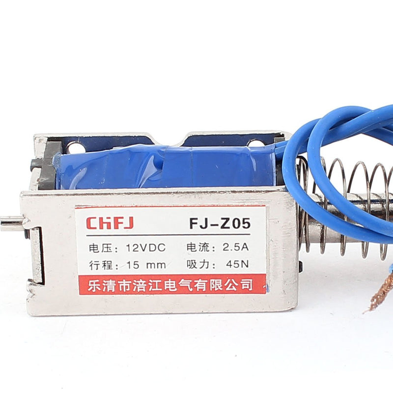[Australia - AusPower] - uxcell Push Pull Type DC Electromagnet Magnet Solenoid, 15 mm 45N DC 12V 2.5A 