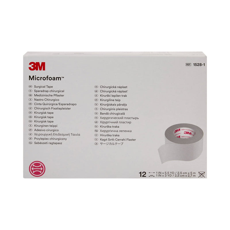 [Australia - AusPower] - Direct Collection 3M Microfoam Surgical Tape 1" x 5 1/2 yd, Stretched Box of 12 