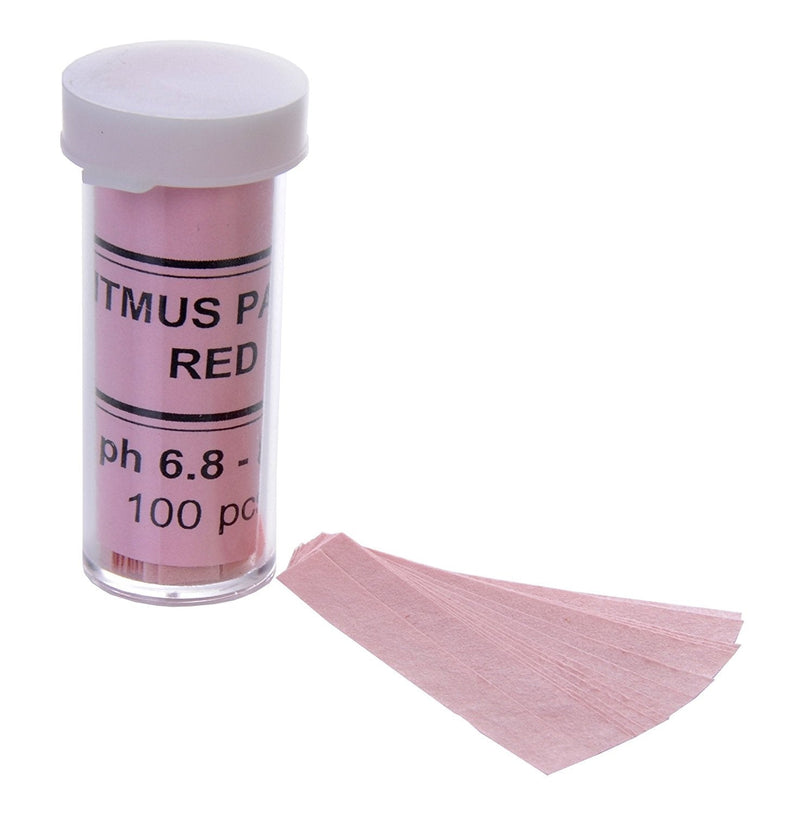 [Australia - AusPower] - Red Litmus pH Test Paper Base Indicator 100 strips pH 6.8 - 8.1 