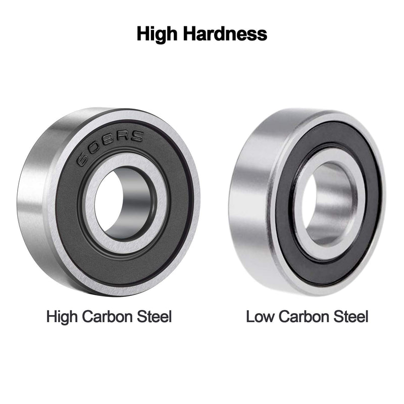 [Australia - AusPower] - ANCIRS, 20 Pack 608-2RS Ball Bearing - Double Rubber Sealed Shielded Miniature Deep Groove 608rs Bearings for Skateboards, Inline Skates, Scooters, Roller Blade Skates & Long boards (8mm x 22mm x 7mm) 2RS Carbon Steel 