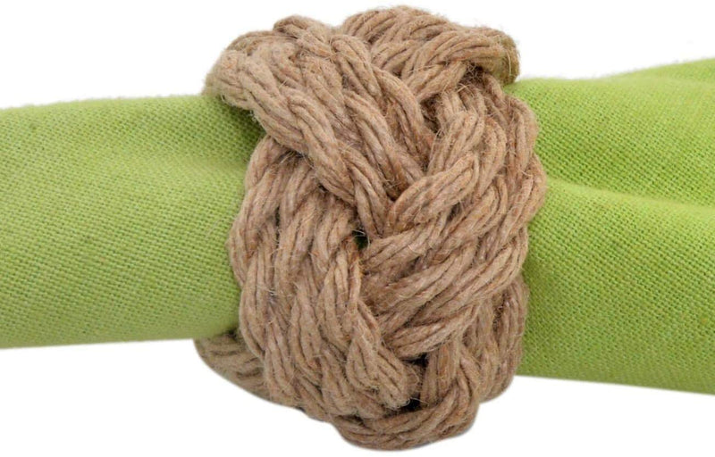 [Australia - AusPower] - Nautical Napkin Rings Set Of 4,Jute Rope Napkin Ring -Burlap Napkin Rings set for Harvest, Thanksgiving, Christmas, Farmhouse, Beach, Party decoration, wedding, Dining Table etc. (4) 