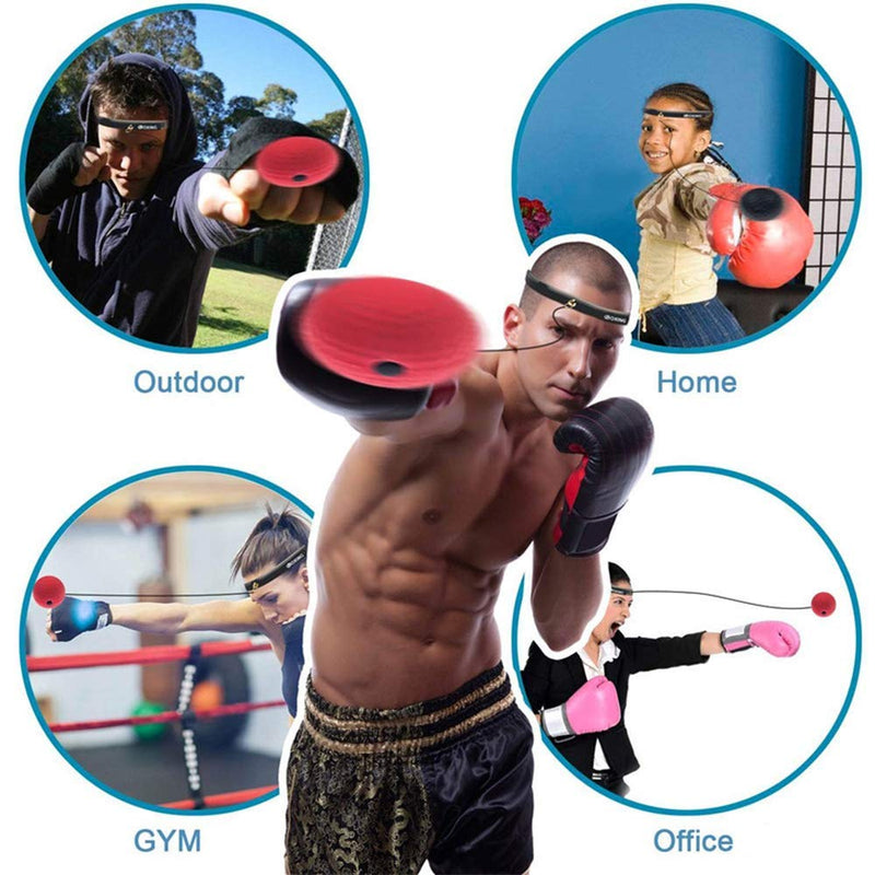 [Australia - AusPower] - Boxing Reflex Ball 3 Difficulty Level Boxing Ball with Headband Suit for Reaction, Agility, Punching Speed, Fight Skill and Hand Eye Coordination Training for Kids and Adults 3 balls 