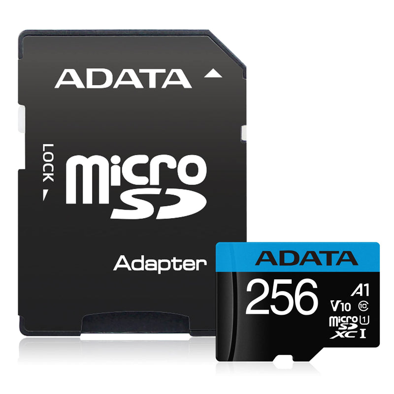 [Australia - AusPower] - ADATA Premier 256GB MicroSDHC/SDXC UHS-I Class 10 V10 A1 Memory Card with Adapter Read up to 100 MB/s (AUSDX256GUICL10A1-RA1) 