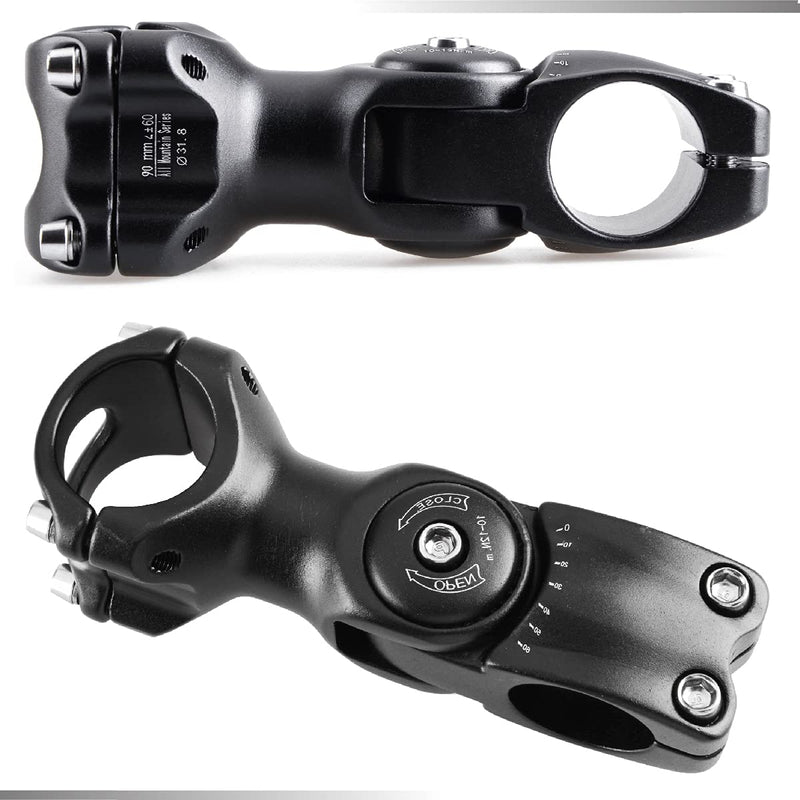 [Australia - AusPower] - TRIWONDER Stem 25.4 31.8 90mm 110mm 130mm 60 Degree Adjustable Bike Stem Mountain Bike Stem Short Handlebar Stem Riser for Bicycle, Road Bike, MTB, BMX, Cycling 25.4 x 110mm 