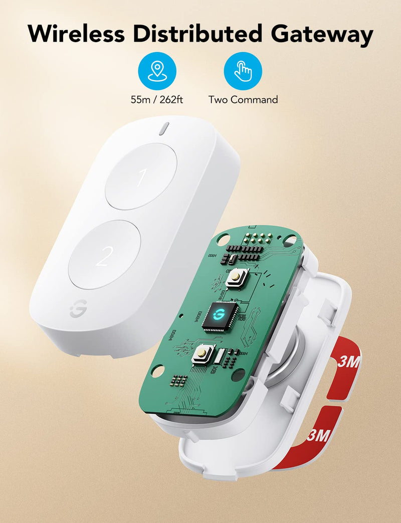 [Australia - AusPower] - Govee Life Smart Mini Double Button Switch, Group Control Unlimited Devices, Versatile Wireless Control Button, Battery Powered, Supports Most Govee Smart Products 