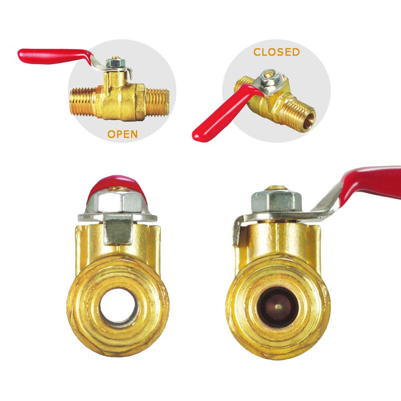 [Australia - AusPower] - Nigo Industrial Co. AN11 Series Forged Brass Mini Ball Valve, 180 Degree Operation Handle, Rated to 600WOG (1/8" NPT Male x 1/8" NPT Male, Forged Brass, 1) 1/8" NPT Male x 1/8" NPT Male 