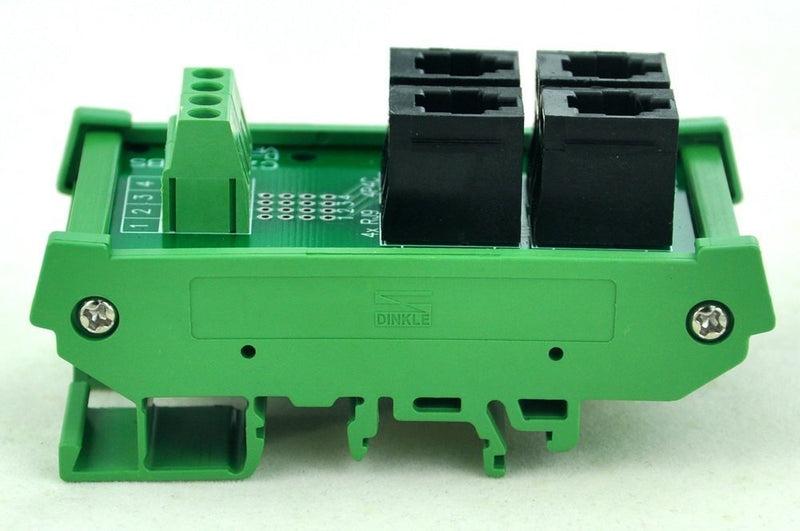 [Australia - AusPower] - Electronics-Salon DIN Rail Mount RJ9 4P4C 4-Way Buss Board Interface Module. 