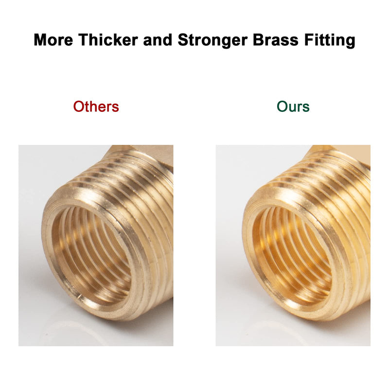 [Australia - AusPower] - BathAce Brass Reducer Hex Bushing Threaded Pipe Fitting, Heavy Duty Threaded Pipe Fitting Adapter (1/2 Male NPT x 1/8 Female NPT, 5) 1/2 Male NPT x 1/8 Female NPT 