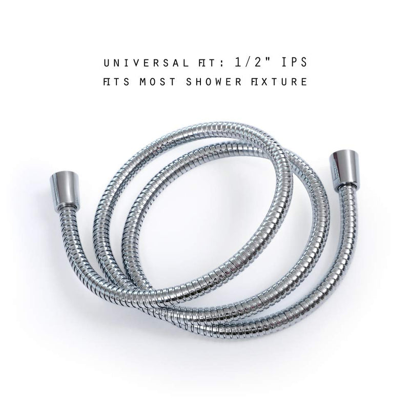 [Australia - AusPower] - 60-inch Shower Hose Replacement, 304 Stainless Steel Hand Held Shower Hose Chrome With Brass Fitting (60-inch, Chrome) 60 Inch 