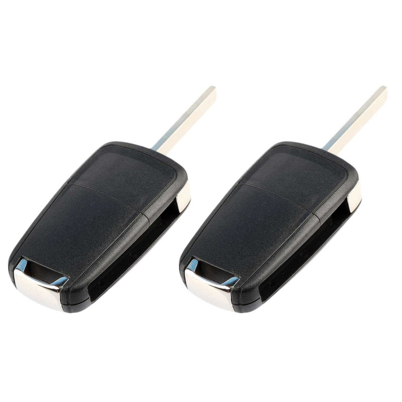 [Australia - AusPower] - Key Fob Keyless Entry Remote Flip Shell Case & Pad fits Chevy 2010-2017 Equinox / 2012-2017 Sonic / 2015-2017 Trax/GMC 2010-2017 Terrain, Set of 2 g-512-4b-rs-flip-case [2] 