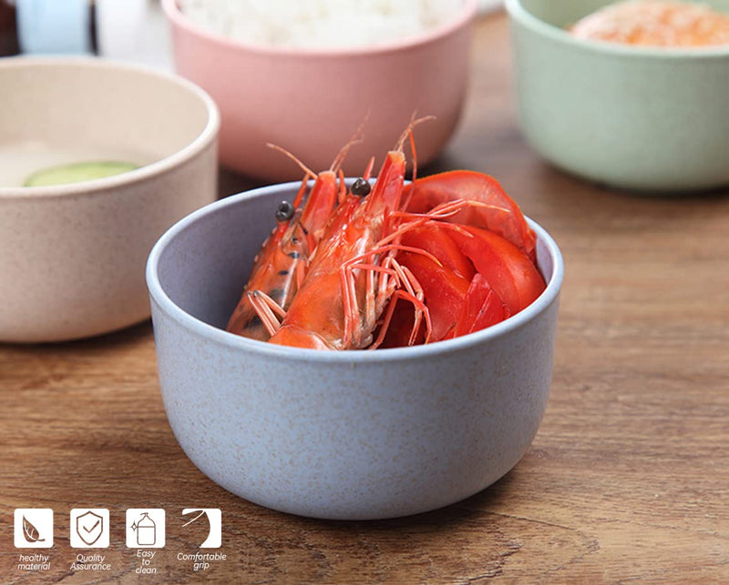 [Australia - AusPower] - Snack Bowls,Set of 4 Rice Bowls,100% BPA-Free Wheat Straw Fiber Snack Bowls,Eco-friendly Safe Kitchen Bowl for Children Adult Support Microwave(14 oz-4pack) 14 oz-4pack 