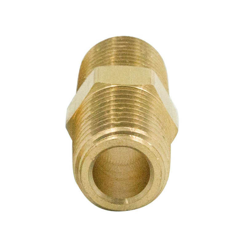 [Australia - AusPower] - Legines Brass Hex Nipple 3/8" NPT Male x 3/8" NPT Male Straight Pipe Connector Fitting 1200psi ( 2 pcs ) 3/8" x 3/8" 