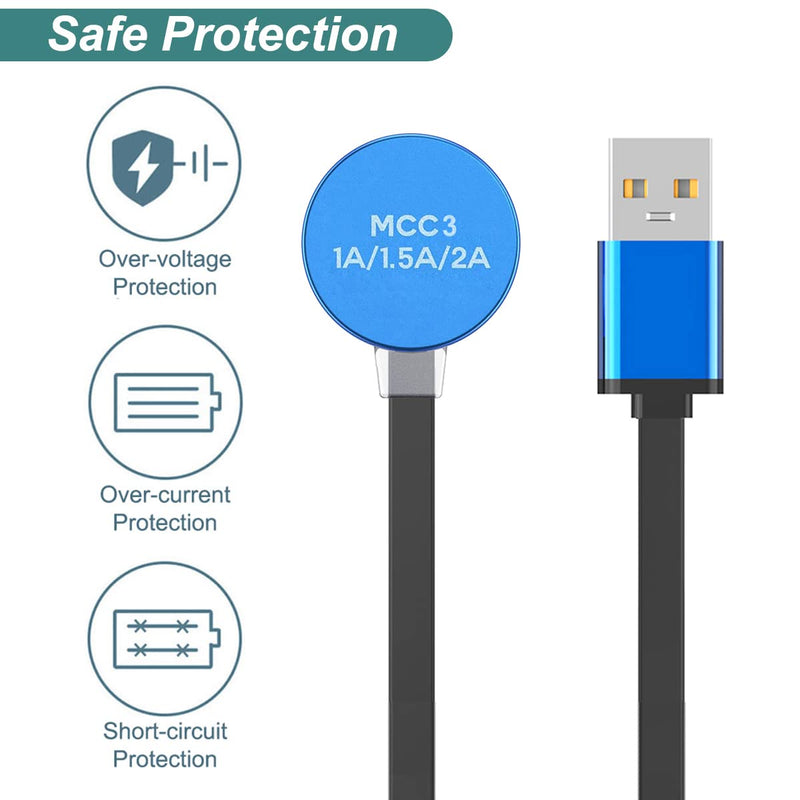 [Australia - AusPower] - Kissmart MCC 3 Charger for Olight Odin/Odin Mini/PL-Pro/Baton3/Warrior Mini2/Perun 2/Seeker 3 Pro/Warrior 3s/Baldr Pro R | Replacement USB Charging Cable for Flashlights (1m/3.3ft) 