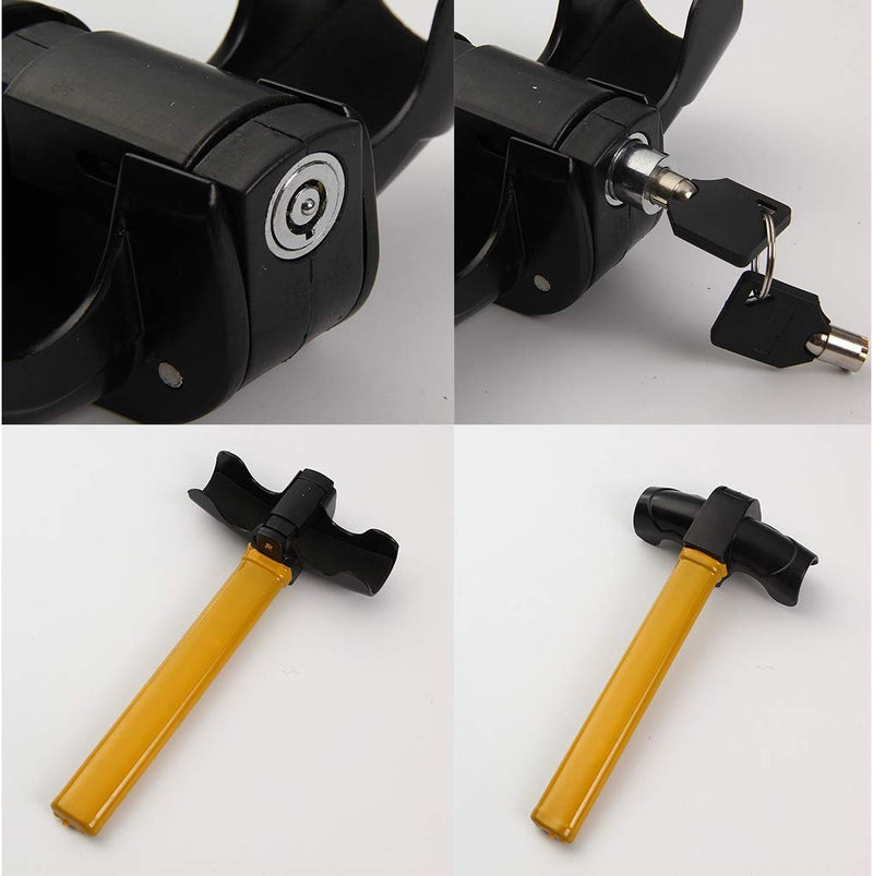 [Australia - AusPower] - Beikalone Universal Car Steering Wheel Lock, Anti-Theft Auto Van Security Rotary Latch 