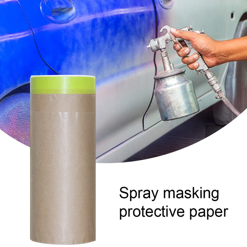 [Australia - AusPower] - QWLWBU Masking Paper for Painting,Tape and Drape Painters Paper,Automotive Paint Paper Roll with Tape,6/12/18 x 50 feet 3 Assorted Paint Masking Paper for Car and Auto Body 50 feet x11.81inch Khaki 