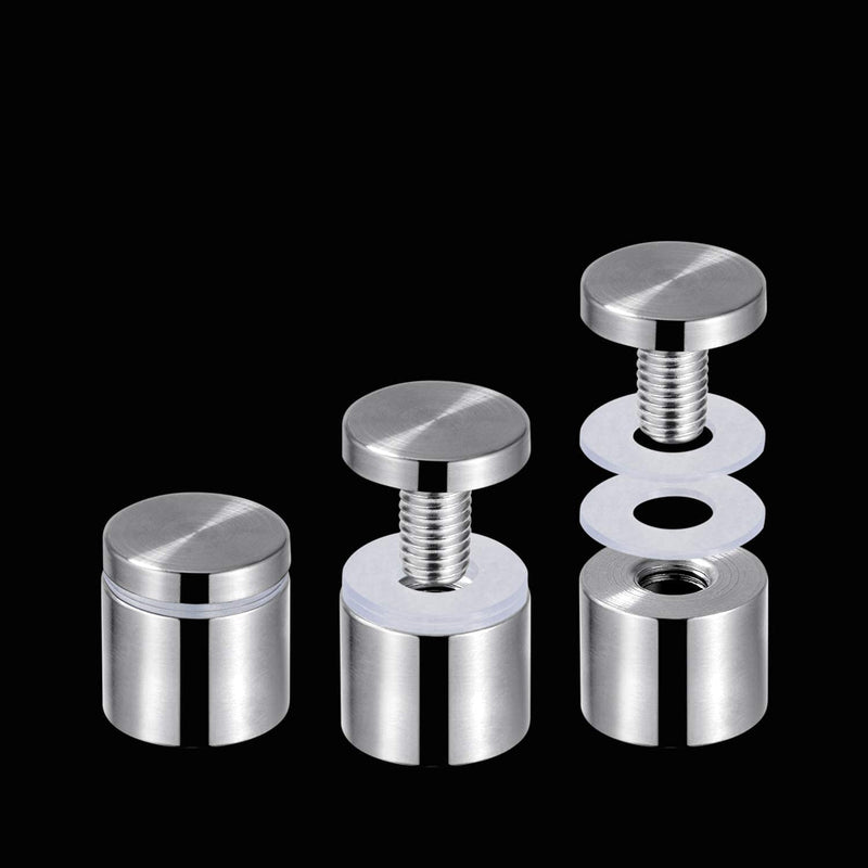 [Australia - AusPower] - Advertising Screws,Stainless Steel Standoff Screw,Wall-Mounted Fixed Glass Bracket(1 x 1 inch), Sign Standoff Screws is Used for Sign Advertising and Fixing of Photo Frames (8PCS) 