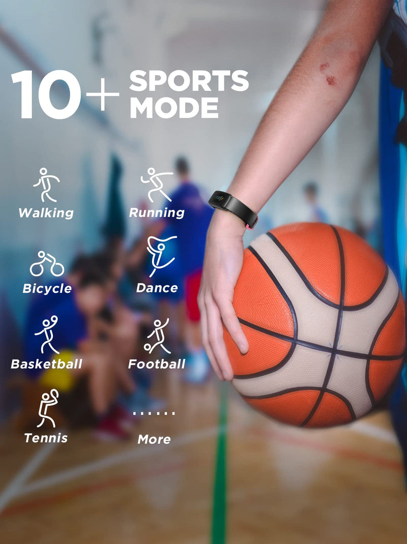 [Australia - AusPower] - BIGGERFIVE Vigor Kids Fitness Tracker Watch for Girls Boys Ages 5-15, IP68 Waterproof Activity Tracker with Heart Rate Monitor, Sleep Monitor, Pedometer, Calorie Counter, Alarm Clock, Great Kids Gift 
