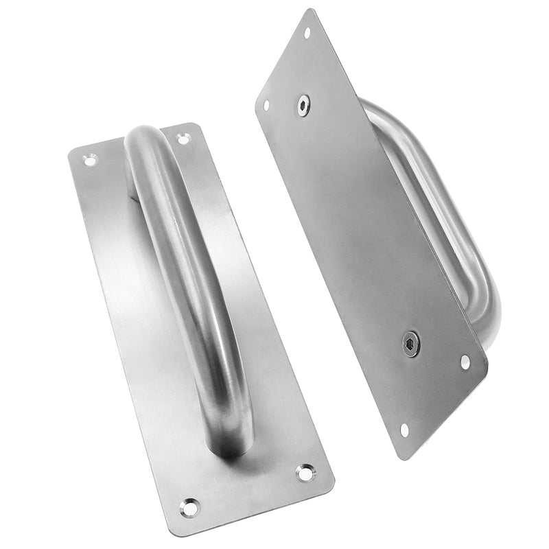 [Australia - AusPower] - Jiozermi 2 Pcs Door Handle Pull, Stainless Steel Gate Door Handle, Commercial Door Handle Plate for Mark Restaurant Bar Business Place, 7.9" x 2.56" 7.9" x 2.56" 