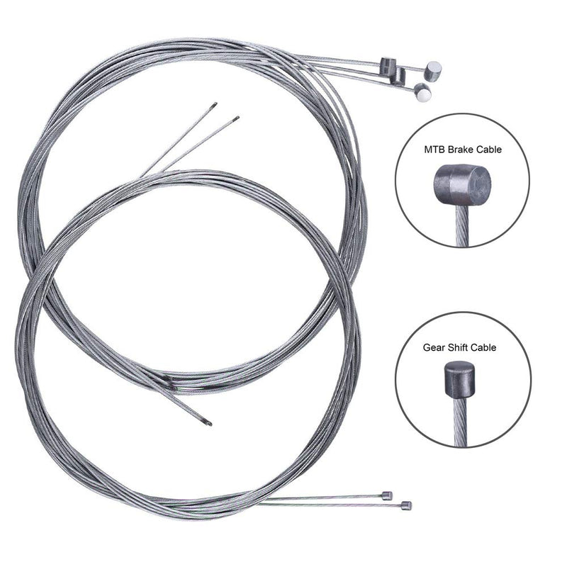 [Australia - AusPower] - YAKAMOZ 2-in-1 Universal Bike Bicycle Shift Derailleur Cable & Brake Cable Housing Replacement Kit for Moutain Road Bike Cycling Repairing 