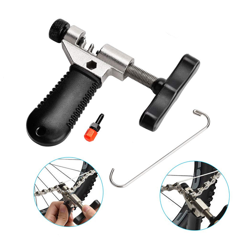 [Australia - AusPower] - A AKRAF Bike Link Plier + Chain Breaker Splitter Tool + Chain Checker + 3 Pairs Bicycle Missing Links, Bike Link Opener Closer Plier Chain Cutter Connector Wear Indicator Tool (New Version) 