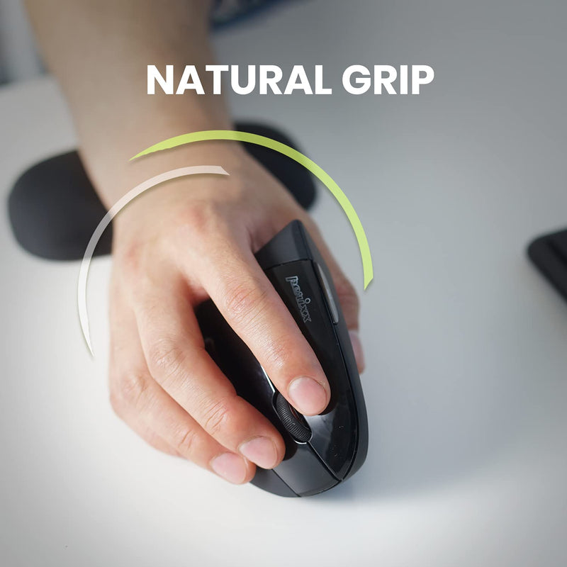 [Australia - AusPower] - Perixx PERIMICE-713 Wireless Ergonomic Vertical Mouse - 800/1200/1600 DPI - Right Handed - Recommended with RSI User Black 