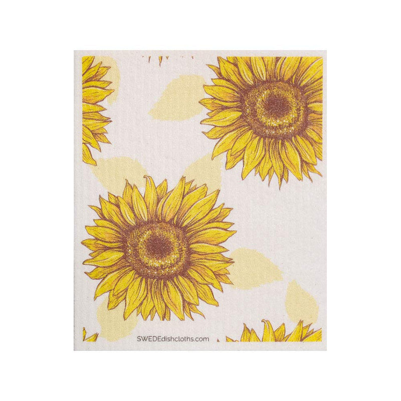 [Australia - AusPower] - Swedish Dishcloth Mixed Sunflowers Set of 4 Each Swededishcloths (one of each design) | ECO Friendly Reusable Absorbent Cleaning Spongecloth 