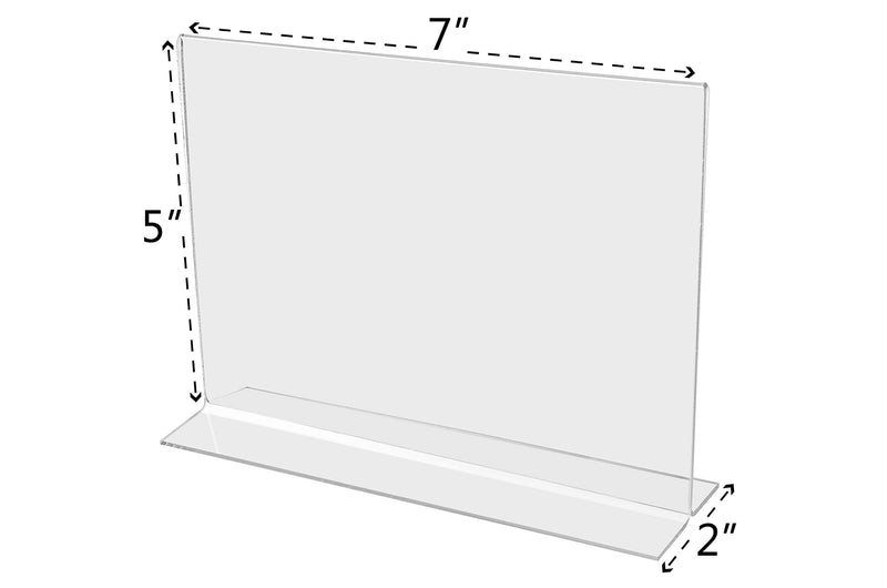 [Australia - AusPower] - FixtureDisplays® 1PK 7 x 5" Clear Acrylic Sign Holder for Tabletops, Horizontal Table Tent Frame Photo Sign Menu, Bottom Insert 11193-2-7X5-FBA Peel Off Protective Film (White) Before use. 7X5" 