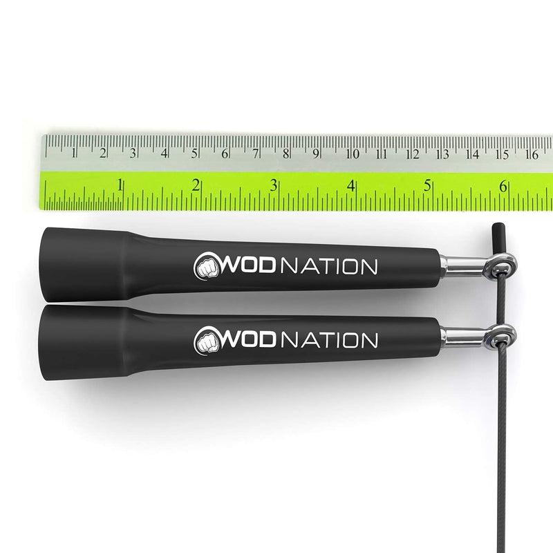 [Australia - AusPower] - WOD Nation Speed Jump Rope - Blazing Fast Jumping Ropes - Endurance Workout for Boxing, MMA, Martial Arts or Just Staying Fit - Adjustable for Men, Women and Children Black 