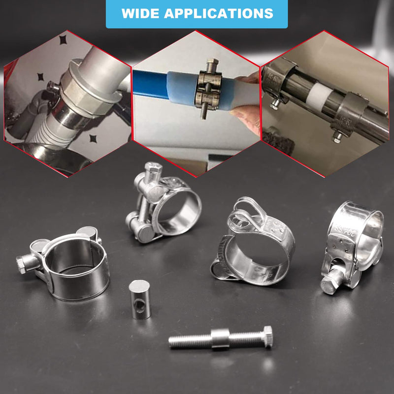 [Australia - AusPower] - AKIHISA 4 Pack 40-43mm ID Range T-Bolt Hose Clamp,304 Stainless Steel Heavy Duty Tube Clamp 1.57 to 1.69 Inch 40-43mm 4pack 