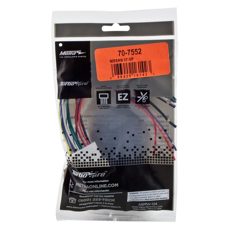[Australia - AusPower] - Metra 70-7552 Radio Wiring Harness For Nissan 2007-Up/Select Subaru 2008-Up Standard Packaging 