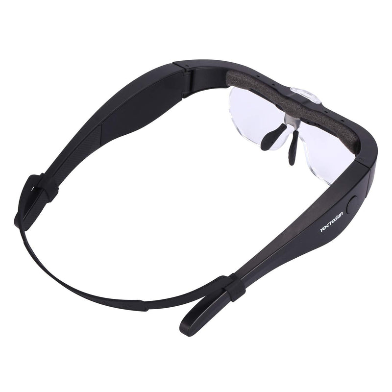 [Australia - AusPower] - YOCTOSUN Rechargeable Magnifying Glasses, Head Magnifier Glasses with 2 LED Lights and Detachable Lenses 1.5X, 2.5X, 3.5X,5X, Best Eyeglasses Magnifier for Reading and Hobby Headset Magnifier 