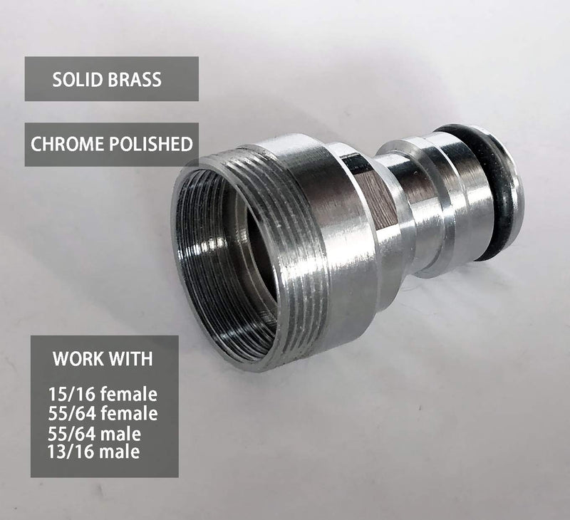 [Australia - AusPower] - bathroom Sink Faucet snap adapter quick connect to garden hose, kitchen faucet aratored quick snap connector to 3/4 inch GHT female for washer, indoor sink quick-fit attachment 