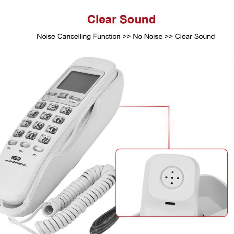 [Australia - AusPower] - Mini Speed Dial Telephone Corded Telephone Extension Landline Phone with Incoming Call Display for Home Office 